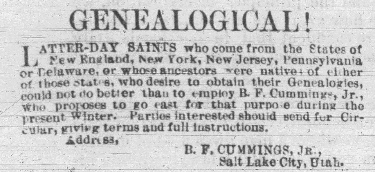 An advertisement by from the 1878-04-01 issue of the Woman's Exponent